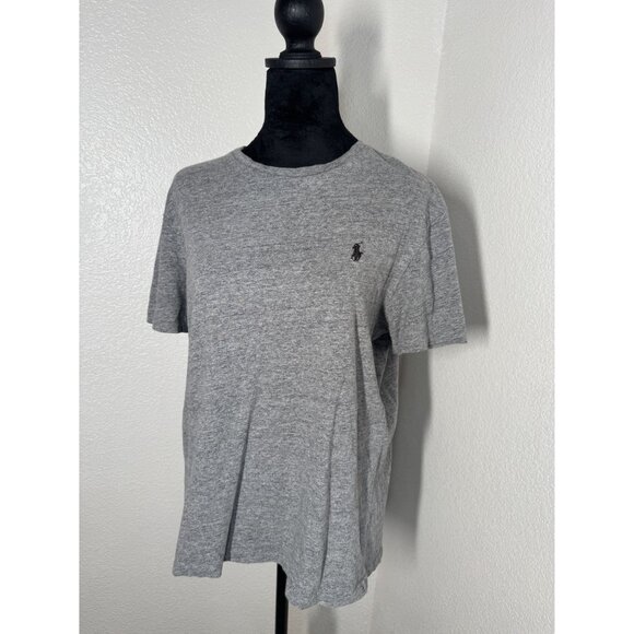 Polo Ralph Lauren Mens Gray Embroidered Pony Logo T-Shirt Size M Cotton Blend Ca - Picture 2 of 6